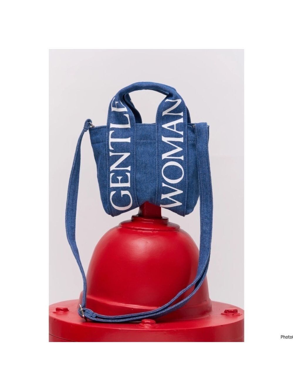 GENTLEWOMAN LOGO STRAP MICRO TOTE Navy Blue Denim Crossbody BAG